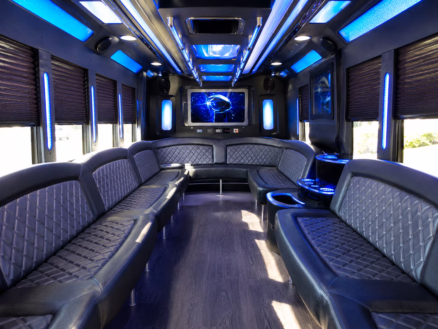 las cruces 28 passenger party bus inside