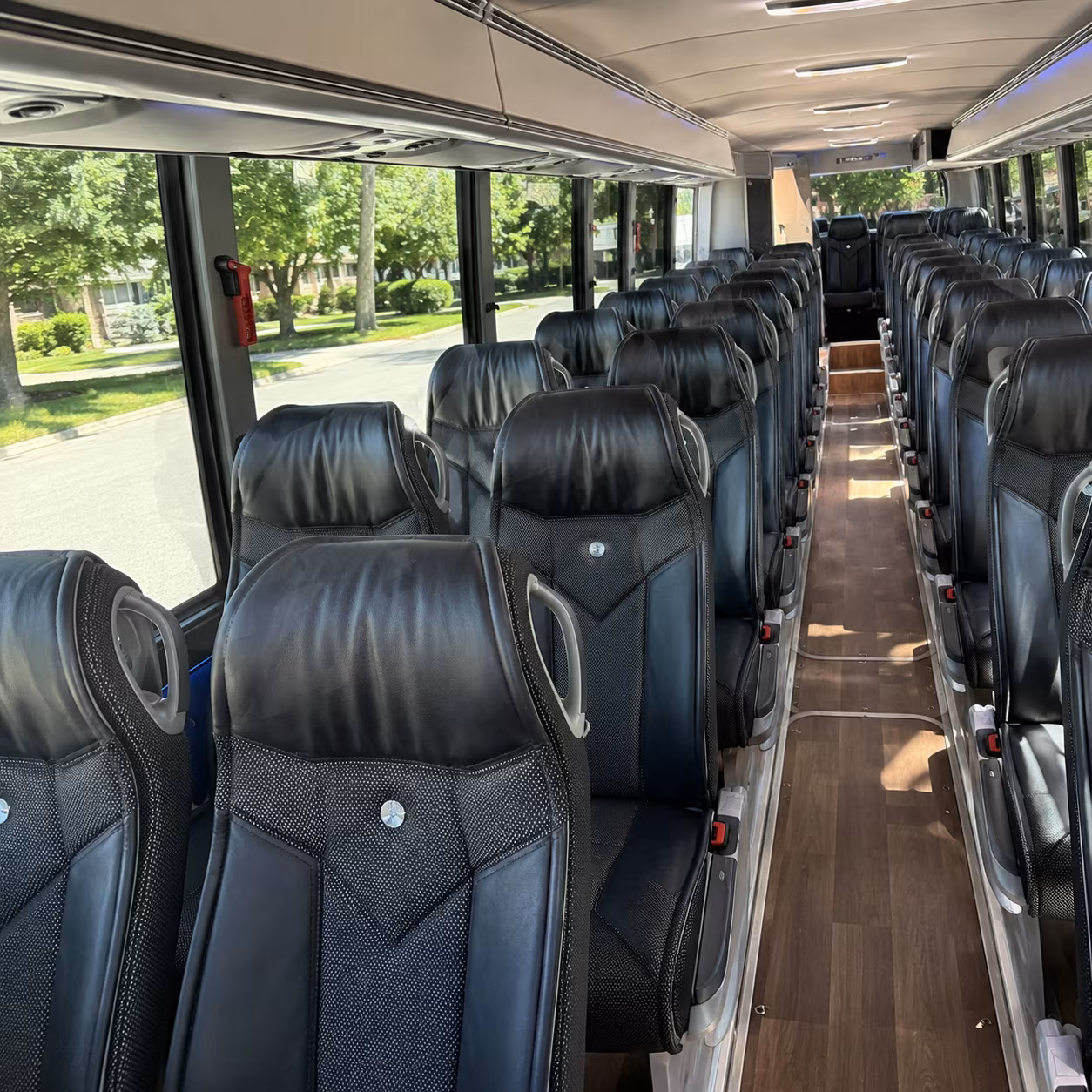 las cruces 40 passenger charter bus inside