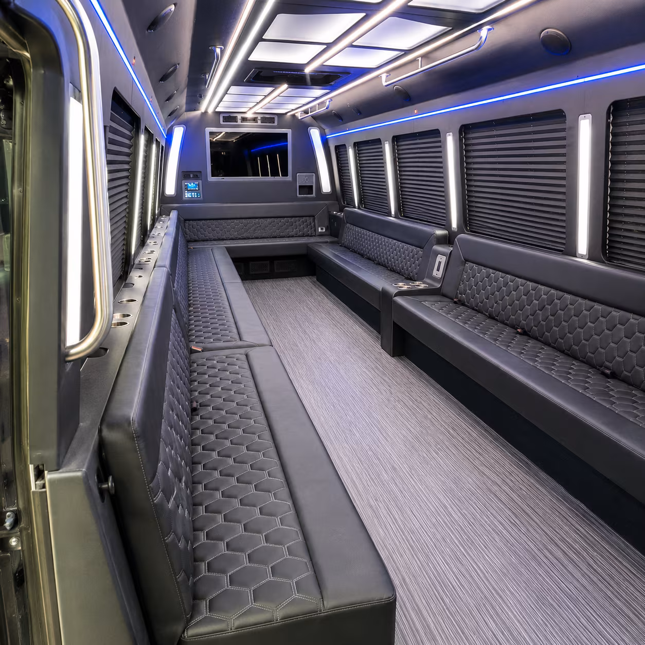 las cruces 40 passenger party bus interior